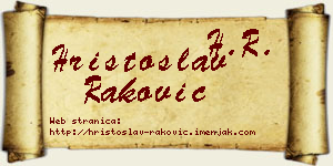 Hristoslav Raković vizit kartica
